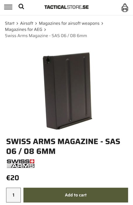 Продава се Airsoft реплика снайпер Swiss Arms SAS 08 Spring - Black - Cybergun/Well