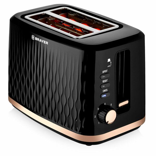 Тостер BRAYER, 870 Вт, 7 реж, автодогр, размор, отмена