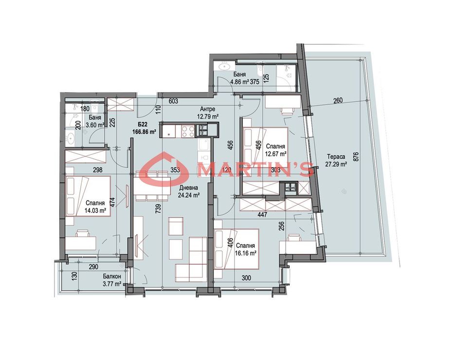 4-стаен в София-Сухата Река площ 167 цена 320373