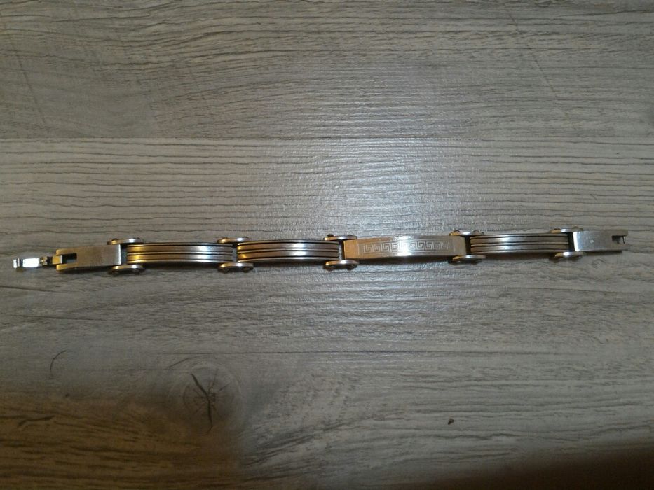 Bratara inox masiv barbati, grea, motive grecesti, lucratura deosebita