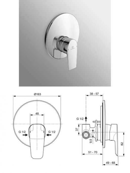baterie de dus cada baie morado ceramix ideal standard crom termostat