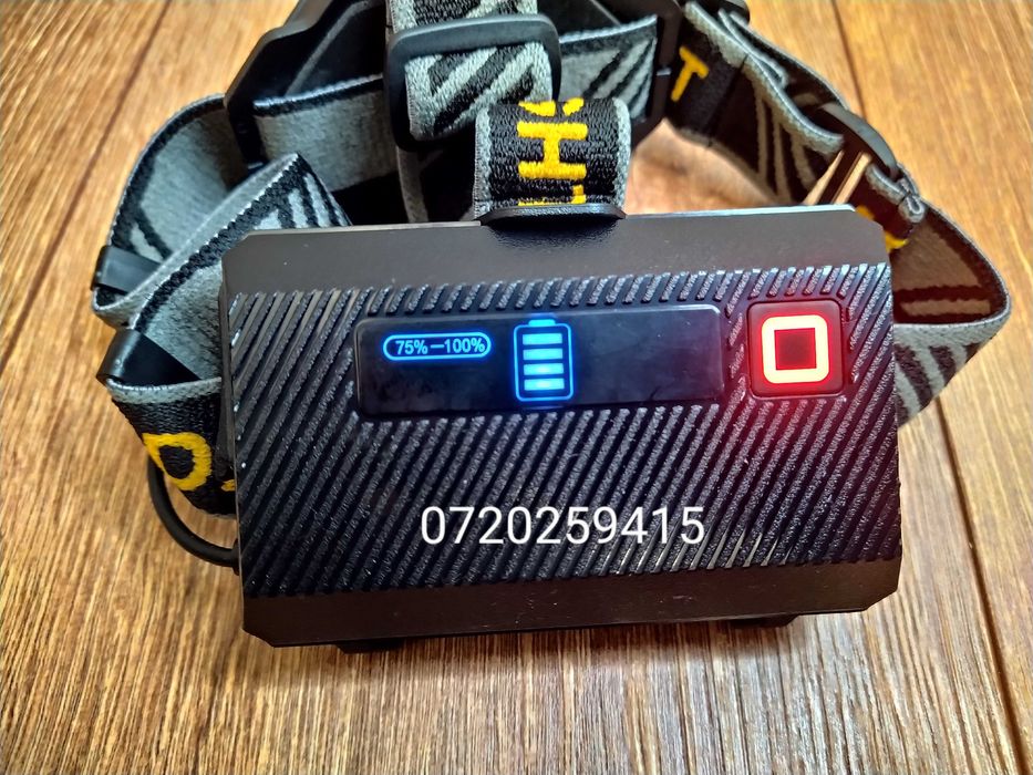 Lanterna Frontala Puternica cu LED dublu tip laser, senzor miscare