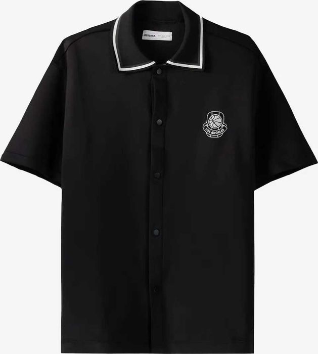 Мъжка баскетболна риза Bershka, 95% полиестер, Черна, XL