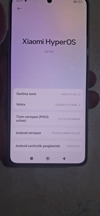 Poco X7pro 12/512 yaqinda olingan