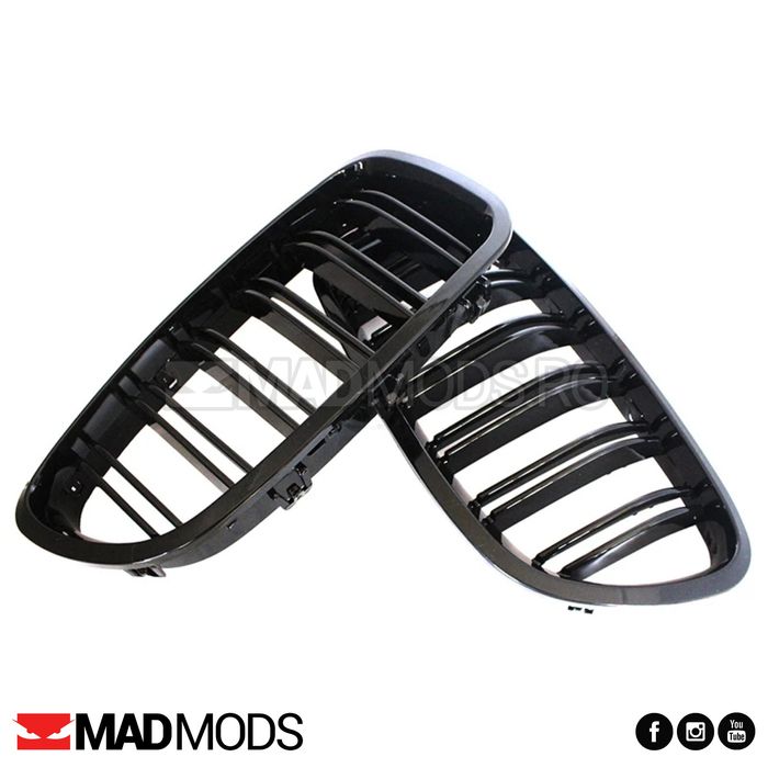 Set grile duble M BMW Seria 5 F10 F11 M5 2010-2017, Negru Lucios