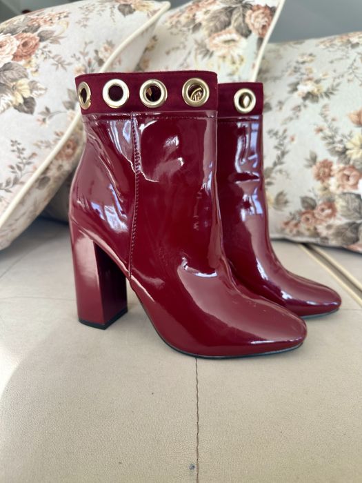 Елегантни Чисто нови дамски боти, цвят бордо #39