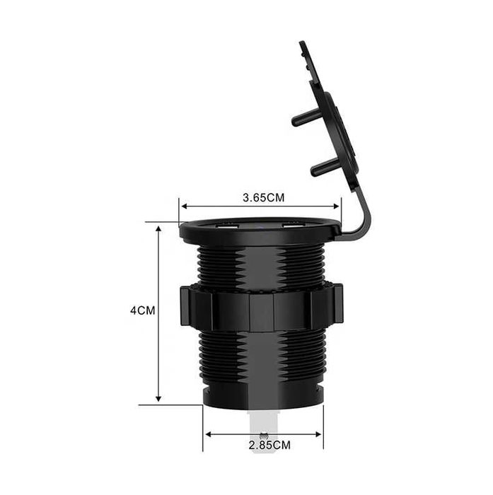 Priza auto cu indicator de voltaj Mufa USB 3.0 si Mufa PD Type C