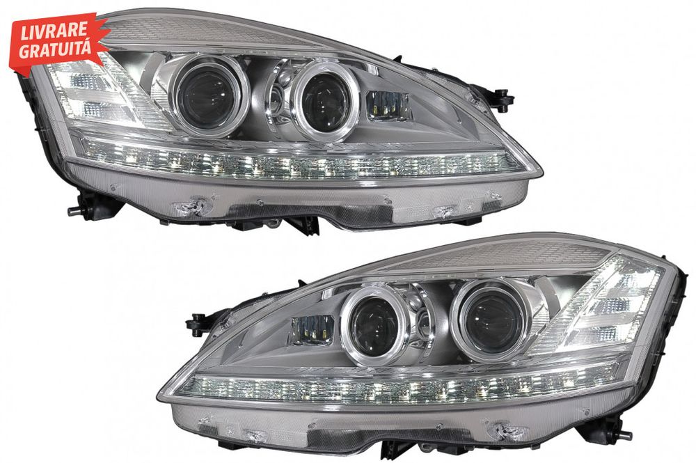 Faruri LED Mercedes Clasa S W221 (2005-2009) Facelift Look Semnalizare