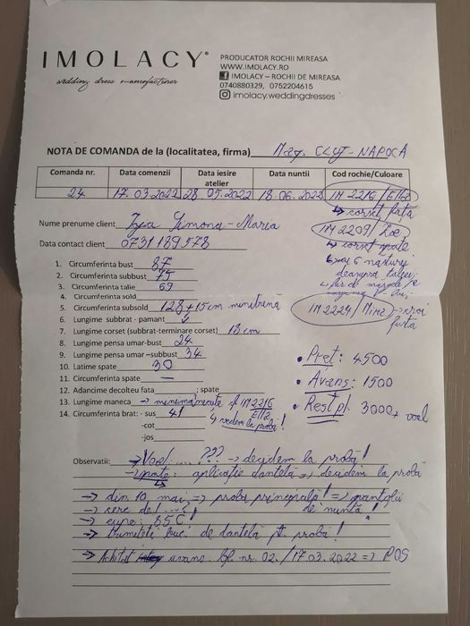 Vand rochie de mireasa