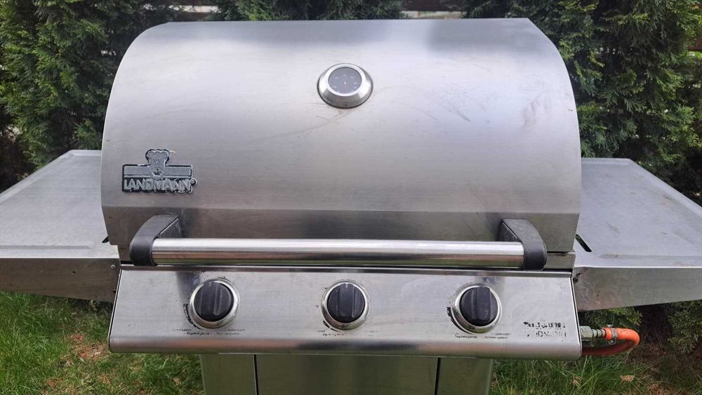 Gratar gaz LANDMANN Grill Chef - 3 arzatoare- Grill + placa din FONTA