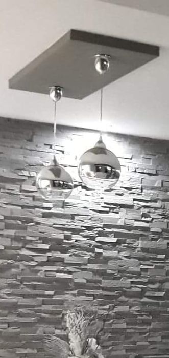 Lampa suspendată/ Pendul crom tip glob