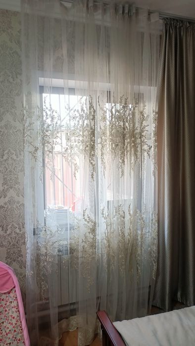 Тюль молочного цвета