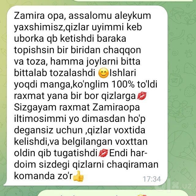 Uy uborka xizmati 100% , butun Toshkent boʻylab