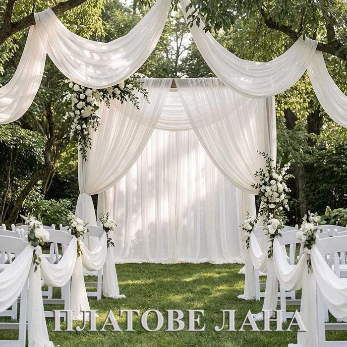 Плат шифон цвят-Off-white