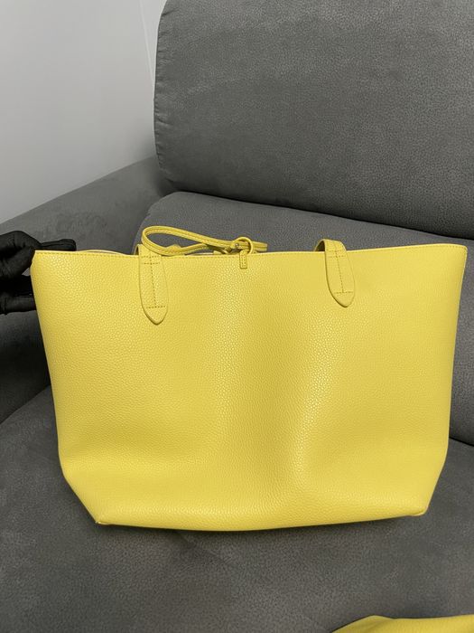 Patrizia Pepe двулицева голяма жълта чанта