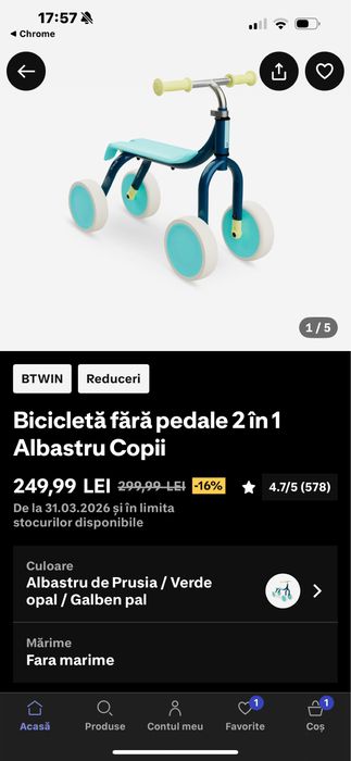 Bicicleta Echilibru Decathlon