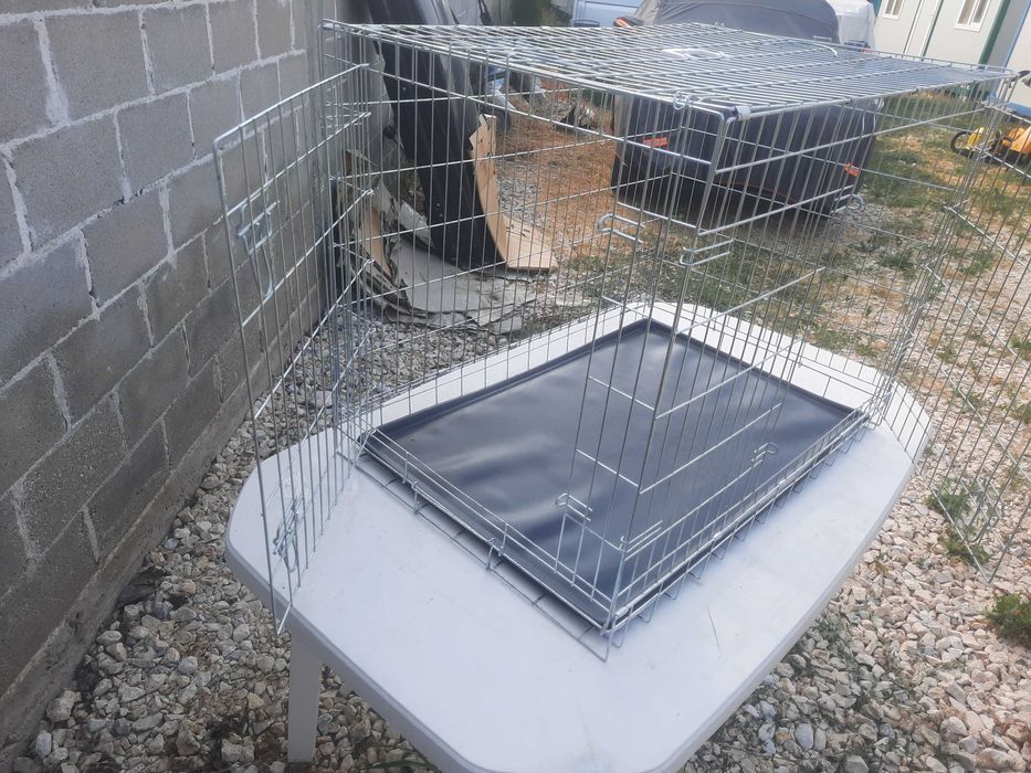 Клетка за куче farmcompany pet сгъваема тежко товарна  с две врати