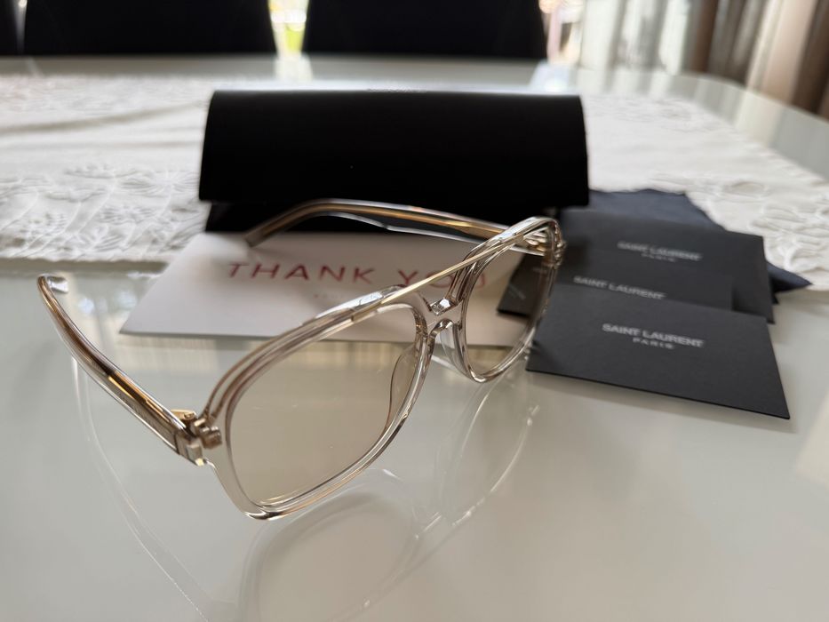 SAINT LAURENT clear AVIATOR sunglasses SL 545-002