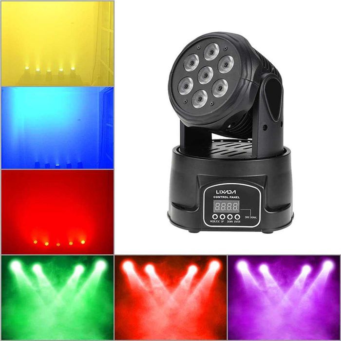 DMX-512 Мини движеща се глава 4 в 1 RGBW LED сценично осветление Стробоскопично осветление