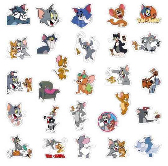 Set Stickere Tom și Jerry / Abtibilduri 50 bucati Waterproof