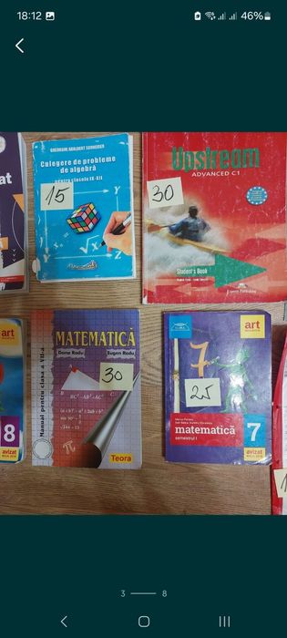 Cărți, culegeri și cursuri de matematică, română și engleză