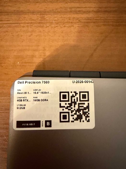 Dell Precision 7560, Xeon W-11855M, 16GB, 512GB SSD, RTX A2000 4GB
