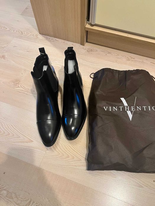 Продавам боти нови Annibale Carracci Leather Chelsea Boots (46)– Черни