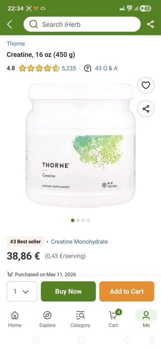 Креатин Thorne 450g