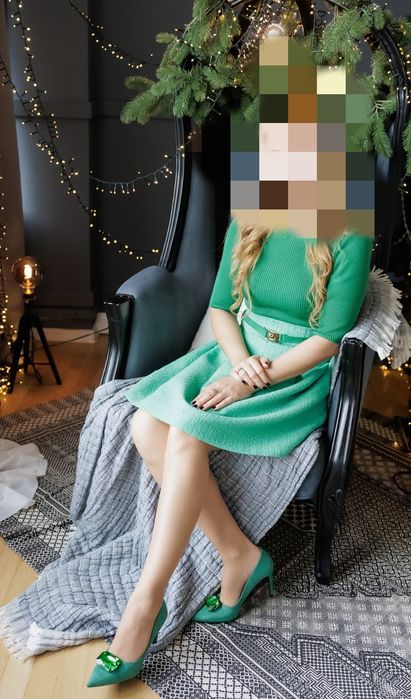 Зелена стилна рокля на ,,ALESSA"