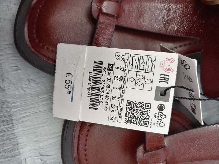 Papuci cu toc, maro, mărime 35,marca Zara