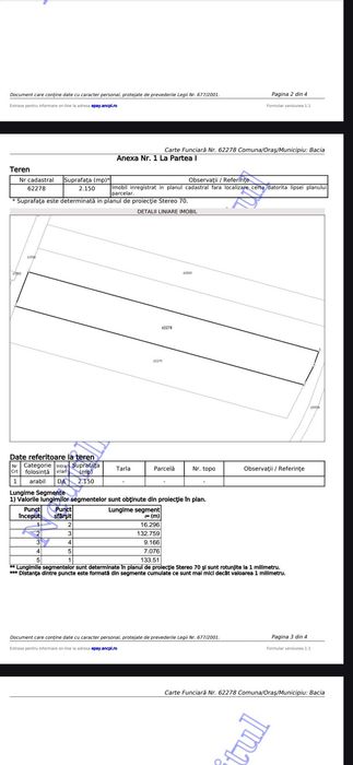 Vand teren intravilan 2150 mp - Bacia