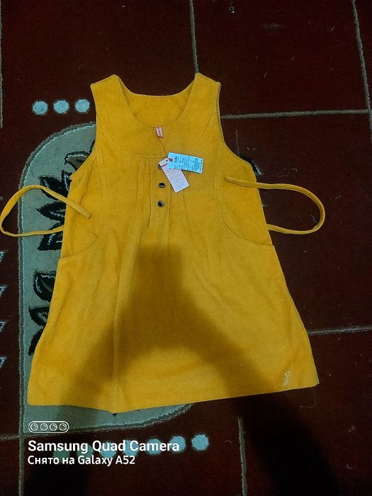 сарафан для беременным жёлтый вельвет весенний осенний  на повязке ст