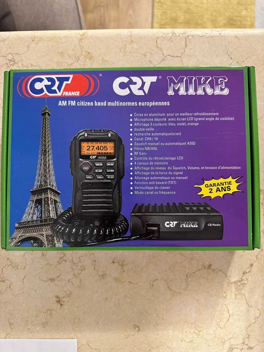 Statie Radio CB CRT Mike, ASQ si RFGain reglabil + cablu prelungire microfon