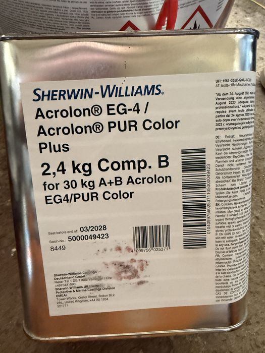 Sherwin-Williams Acrolon PUR Color Plus RAL 3004 – set complet 30 kg