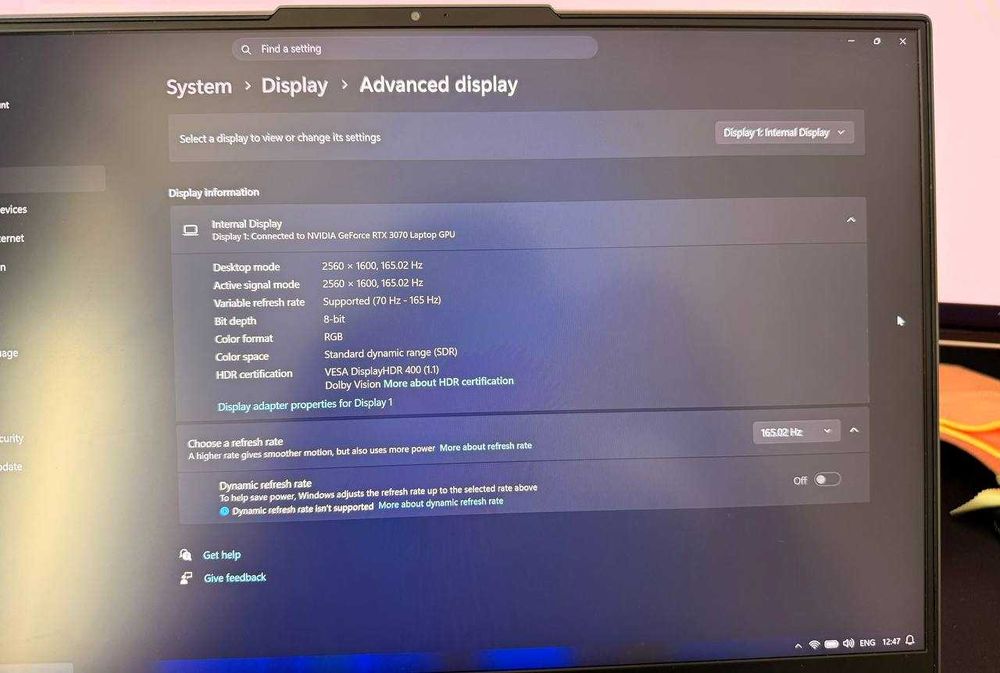 Лаптоп Lenovo Legion 16ACHg6, Ryzen 7 5800H , RTX 3070 , RAM 32GB, 1TB SSD , 2.5K 165Hz.