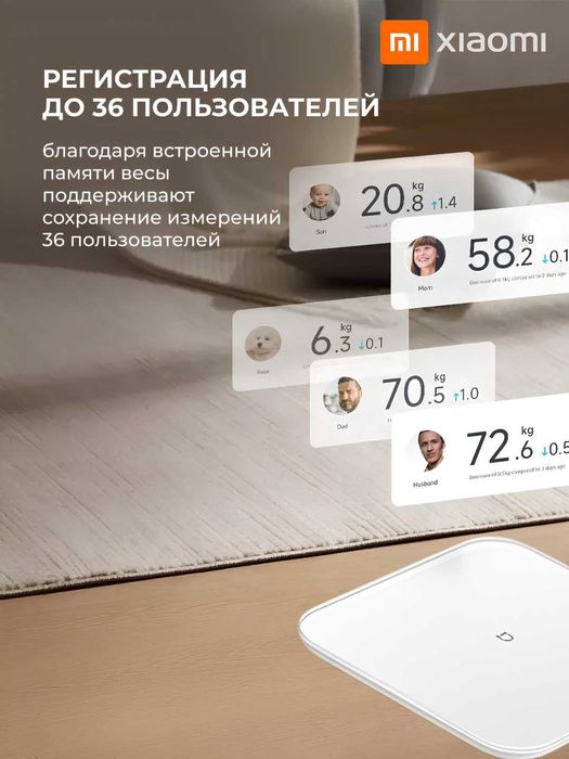 Умные весы Xiaomi Mi Smart Scale S200 / S400  Белый/Черный