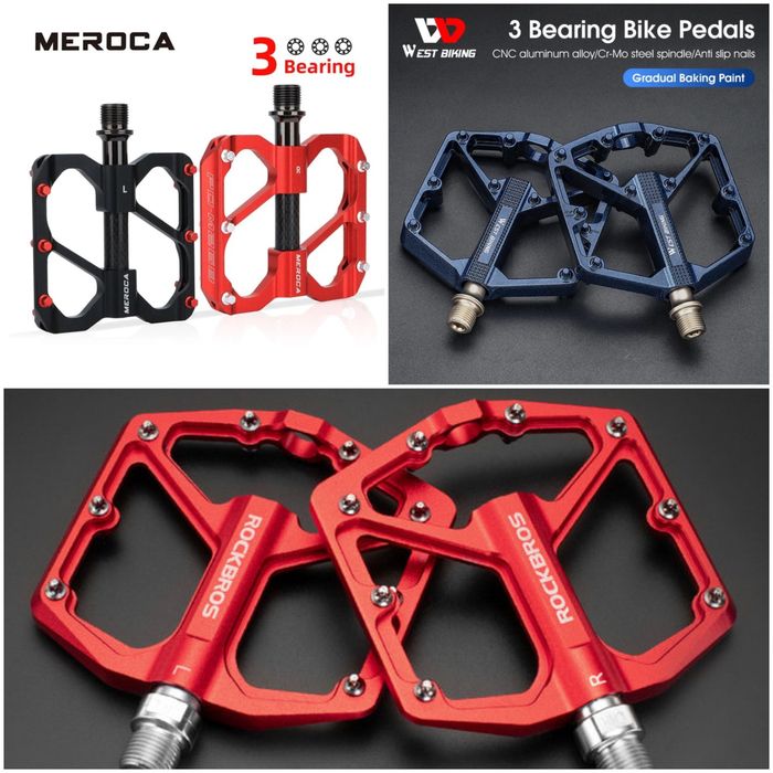 Pedale platforma antiderapante Meroca otel carbon 3 Rulmenți Rockbros