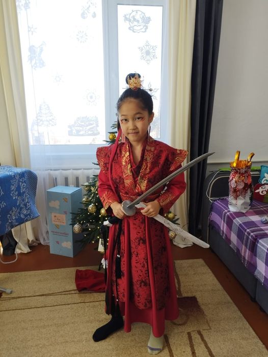 Новогодний костюм самурая для девочек