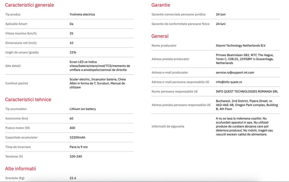 Trotineta Electrica Xiaomi 5 Pro