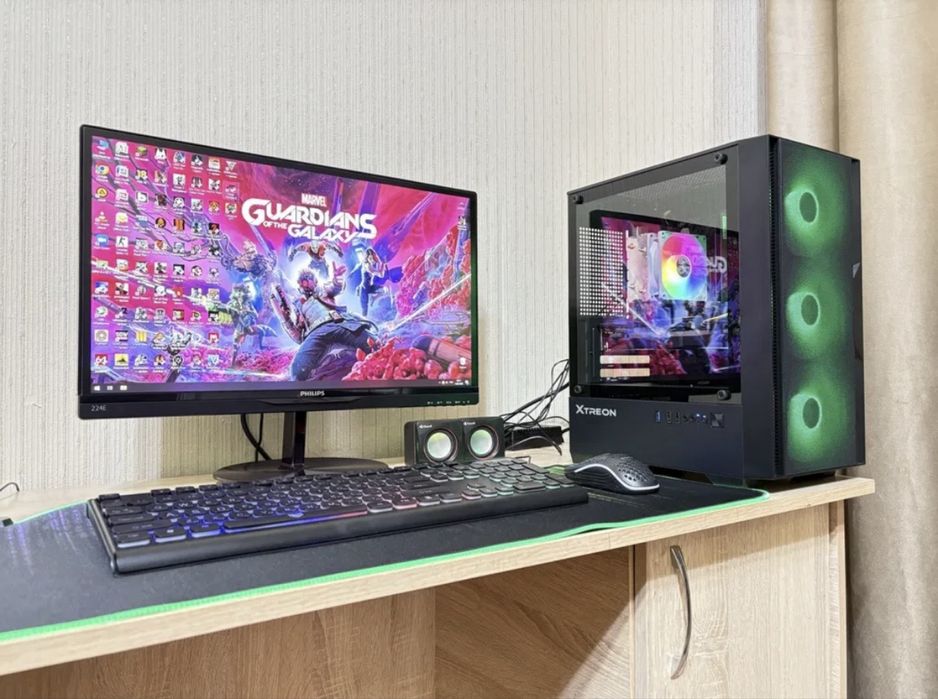 Игровой компьютер Core i3 Gen-10/16GB/SSD/HDD/RX 570/Монитор