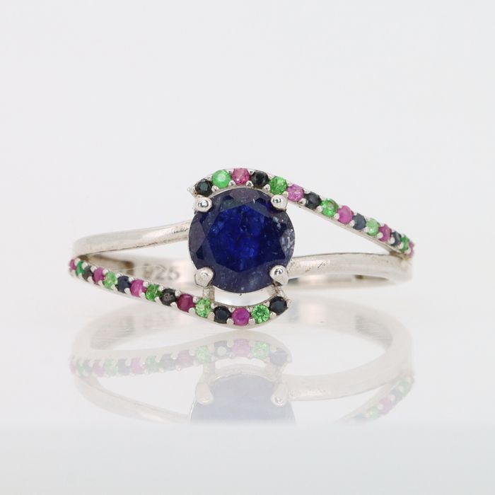 Сребърен пръстен с натурален Сапфир Royal Blue със сертификат