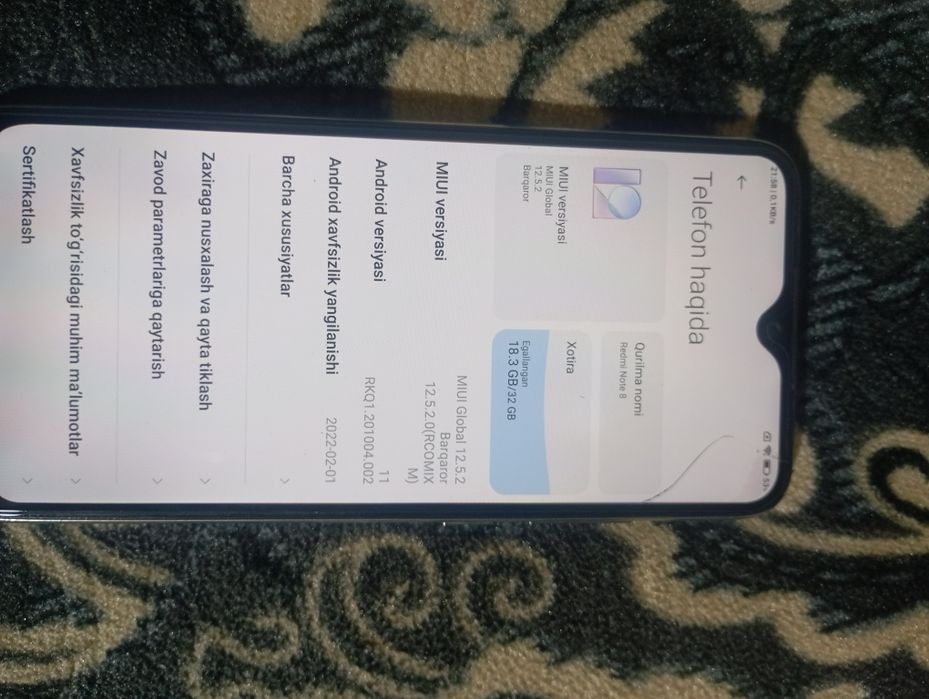 Redmi not 8  32 GB