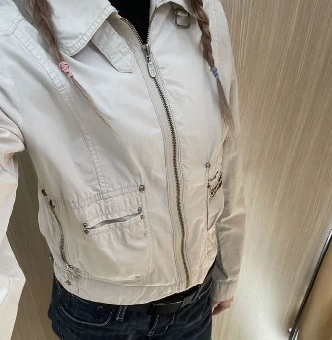Белая Куртка  бомбер Винтаж