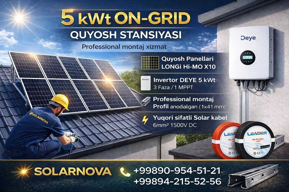 5 kw On Grid Quyosh stansiyasi