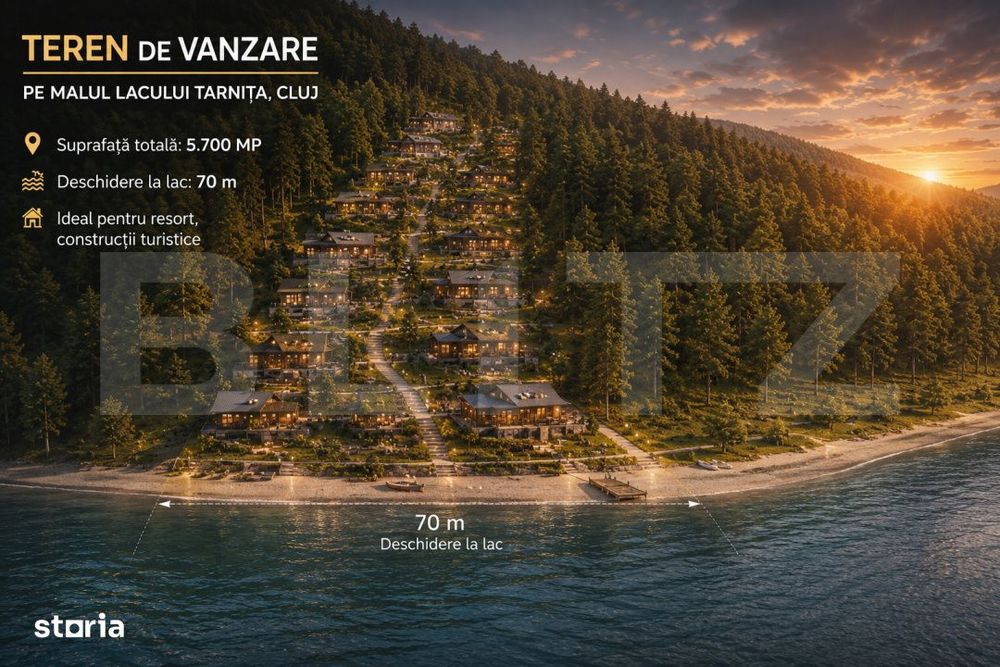 De vanzare - Teren de 5.723 mp cu 70m deschidere la Lacul Tarnita