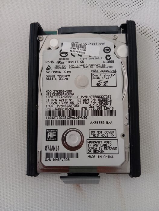 Жесткий диск HGST 500GB 2.5" 7200 RPM (Для ноутбука/ПК/PS4)
