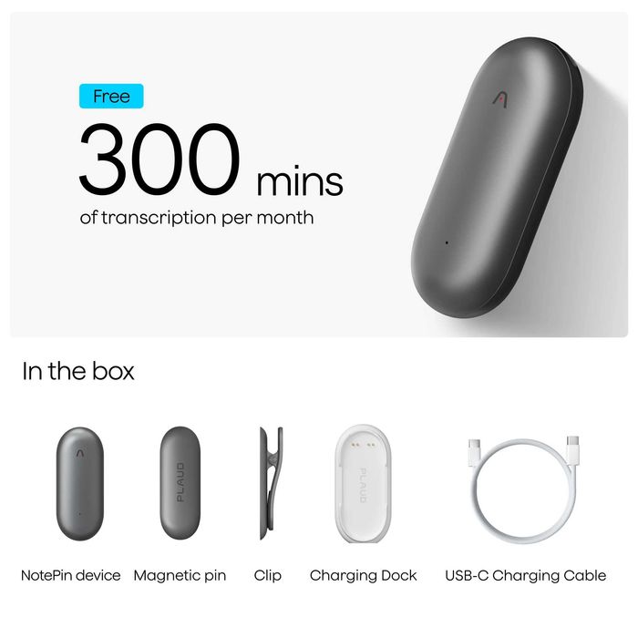 Plaud NotePin — Компактный AI-диктофон Переводчик. Есть доставка