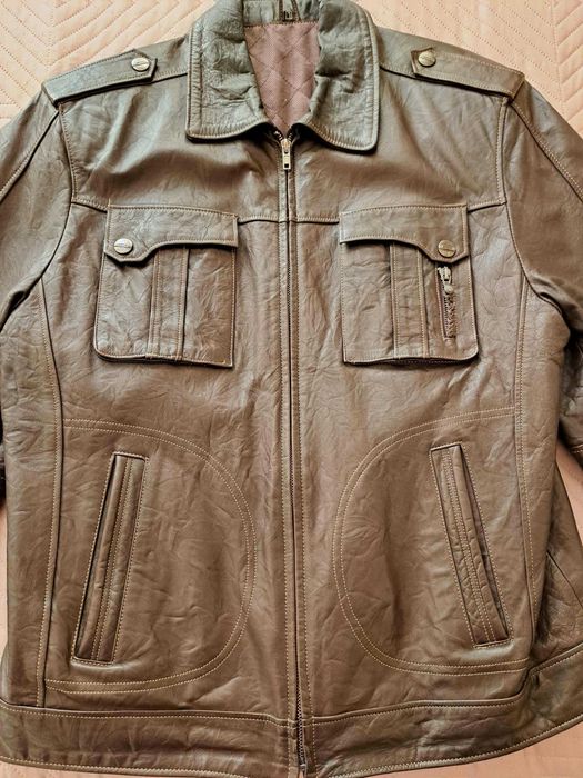 Яке от естествена телешка кожа