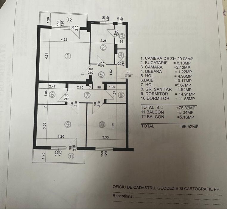 Apartament 3 camere decomandat
