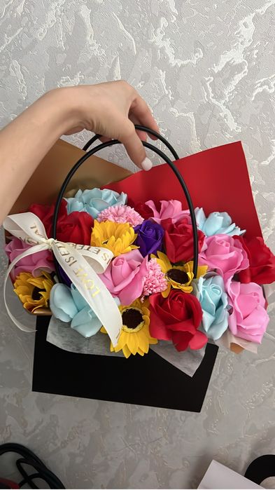 Букеты розы из мыльных роз